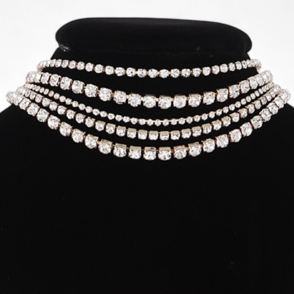 Chunky Diamond Choker Statement Necklace
